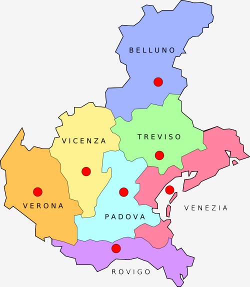 mappa del veneto